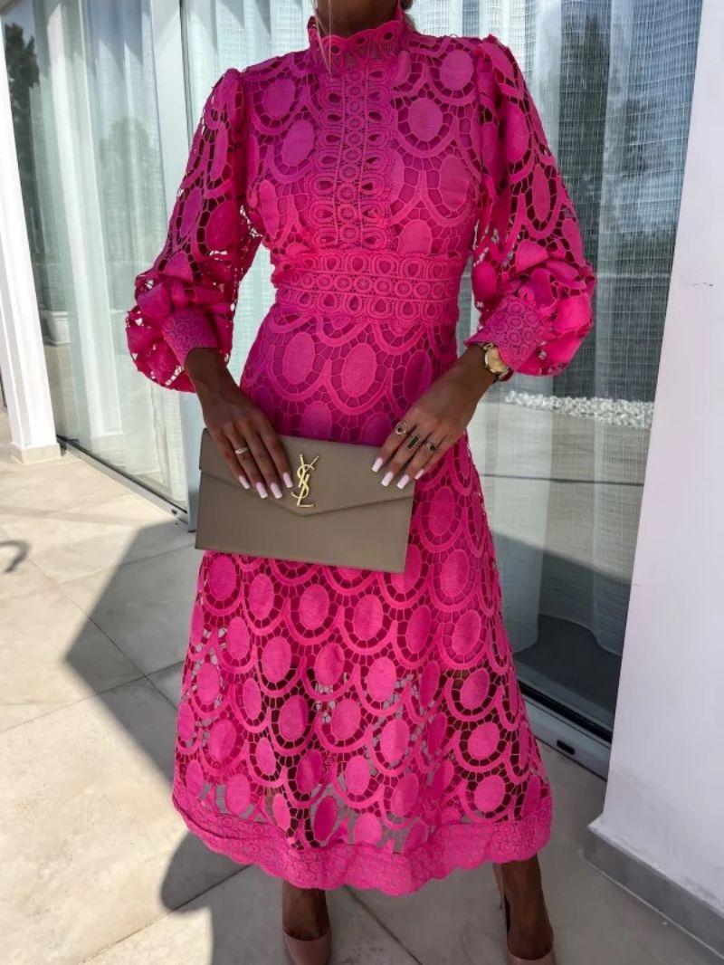 Graceful women's long sleeve formal dress, suitable for summer evenings