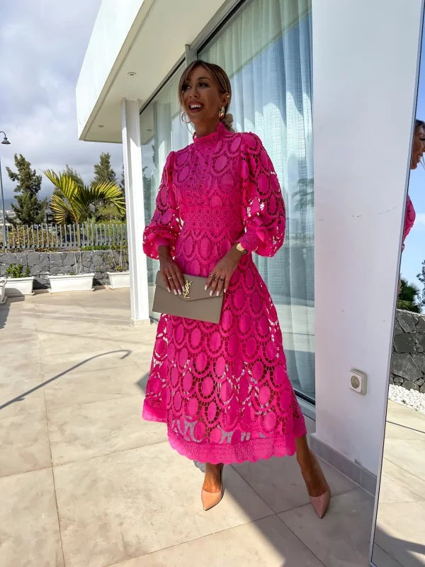 Fashionable long sleeve party dress, an elegant choice for women's summer attire