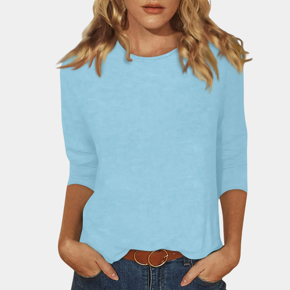 Everyday elegant women's long sleeve shirt. Soft, comfortable top, ideal for chic casual wear. Multiple color options.