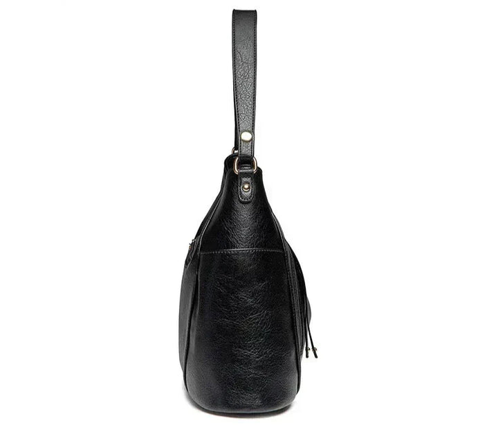Everyday women's luxe vegan leather shoulder bag, spacious enough for essentials