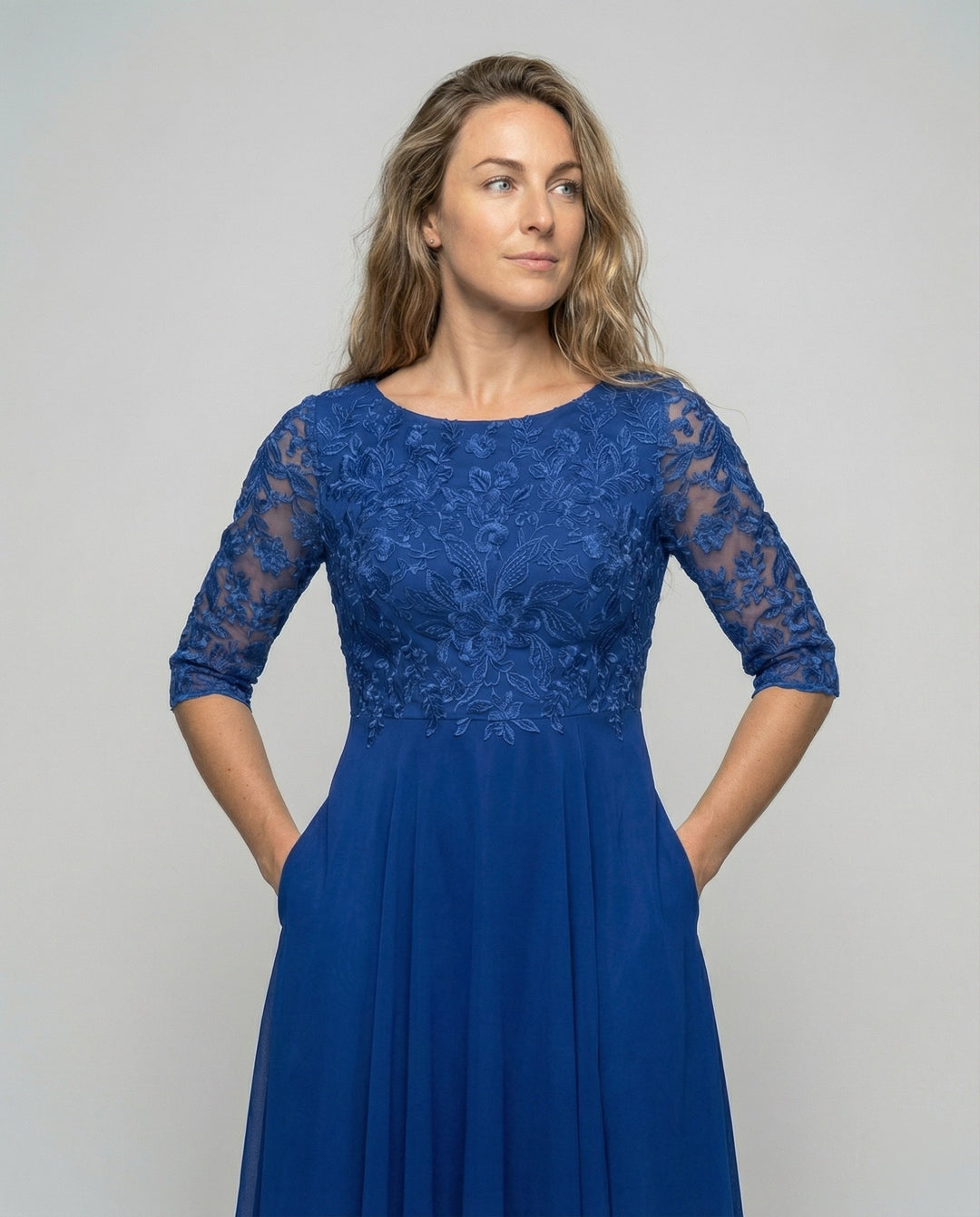 Versatile women's elegant midi dress, perfect as a party, cocktail, or special occasion dress.