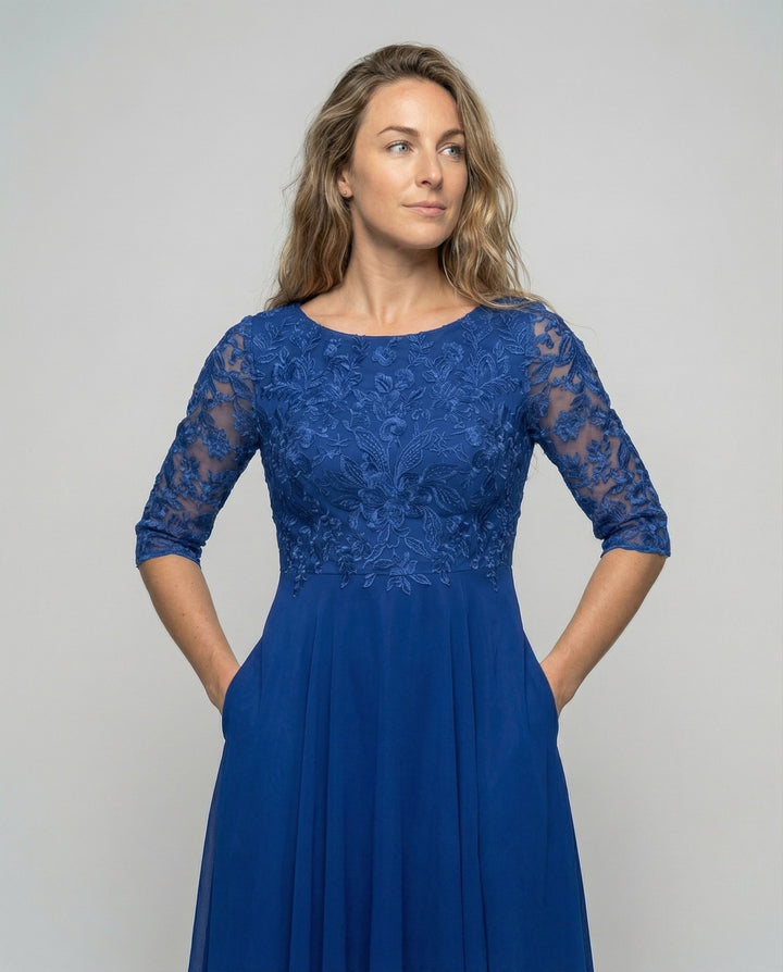 Versatile women's elegant midi dress, perfect as a party, cocktail, or special occasion dress.