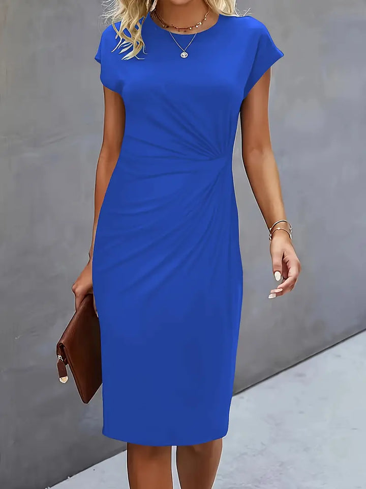 Summer elegant women's midi dress, perfect for both casual wear and formal events.