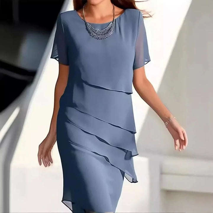 New elegant women's Luxe Chiffon Midi Dress, a stylish option for any special occasion