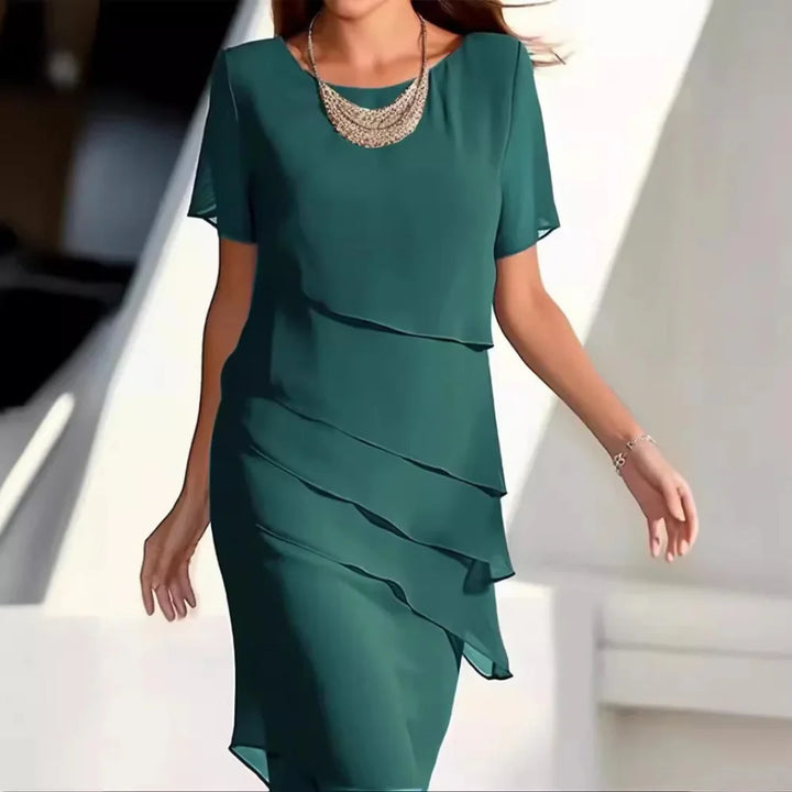 Beautiful women's midi chiffon dress, suitable for summer and various special events