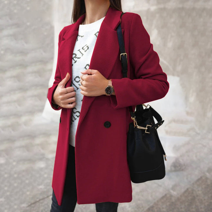 Stylish women's outerwear: new, elegant and classic long wool blend winter coat for the fashion-conscious.