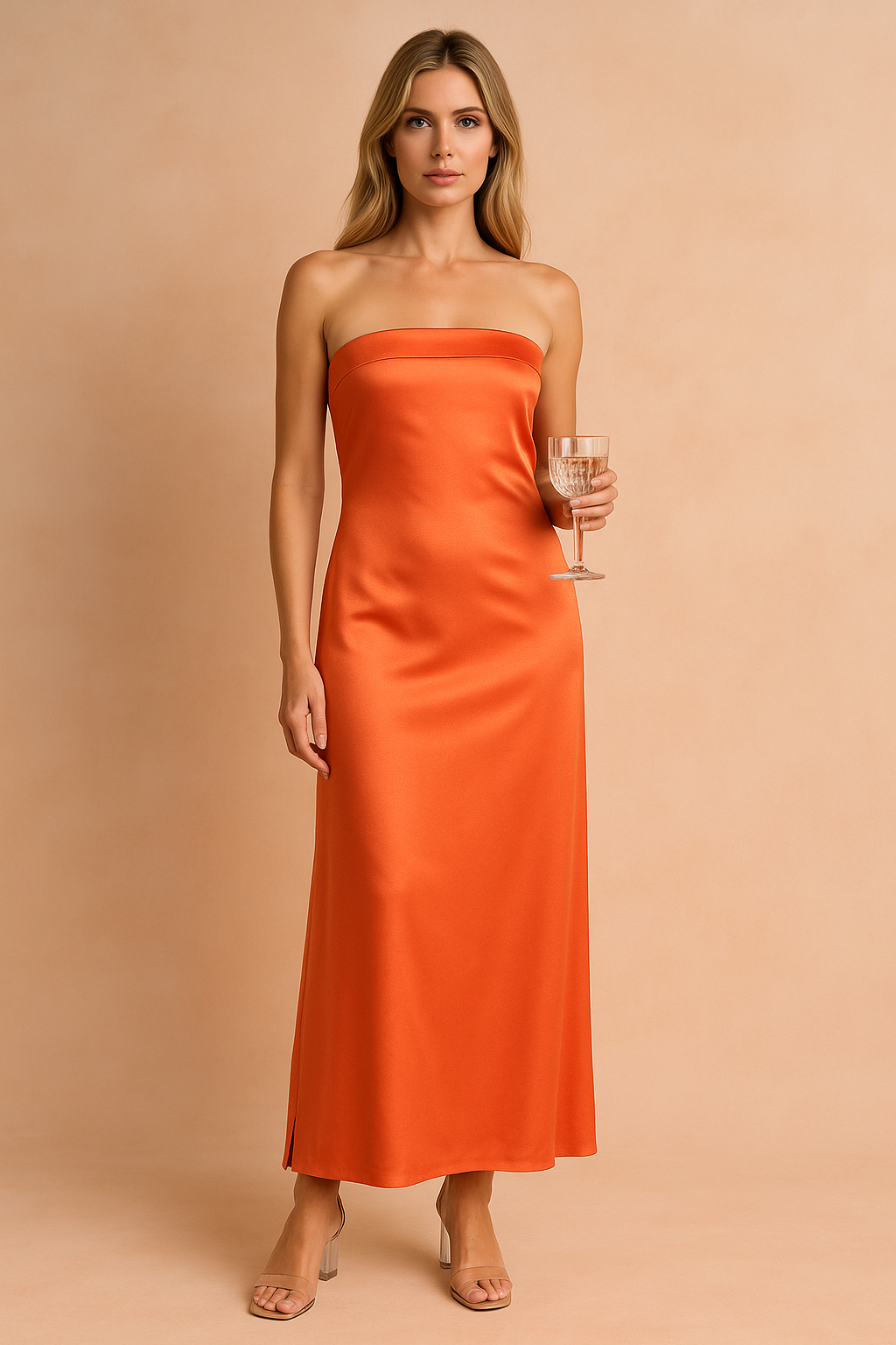 Elegant women's off-the-shoulder maxi dress, perfect for formal events, parties, and special occasions.
