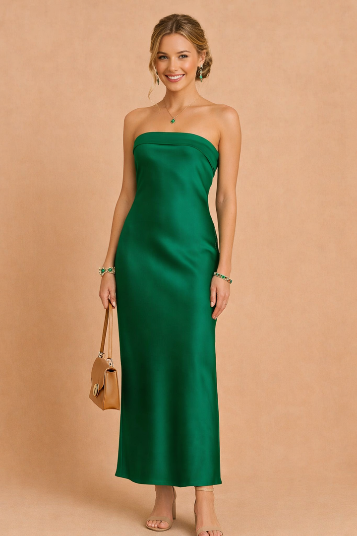 Stylish women's elegant off-the-shoulder maxi dress, perfect for evening wear, dinners, and events.