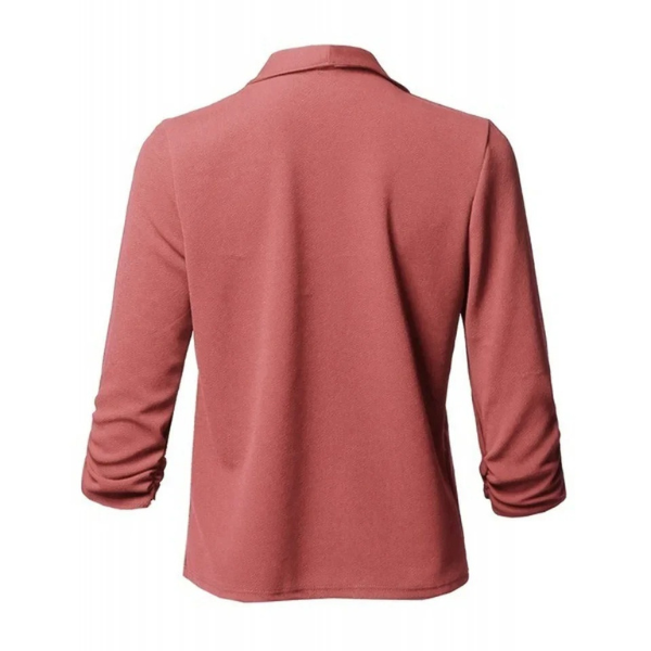 Stylish ladies' light blazer, open front design. Ideal for all seasons, office, or casual layering. Modern fit.