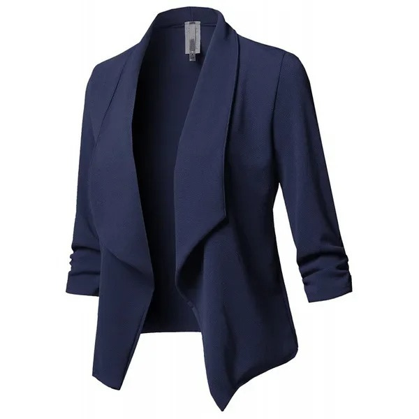 Versatile women's open front blazer. Light and elegant, suitable for office, casual, and all-season wear.