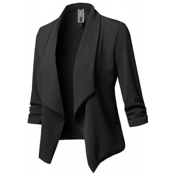 Lightweight women's open front blazer. Stylish and elegant, perfect for office, casual outfits, and easy layering.