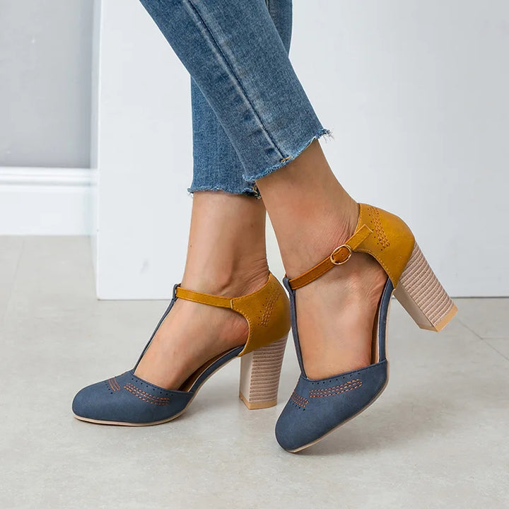 Fashionable women's orthopedic heeled dress shoes, offering comfort and elegance