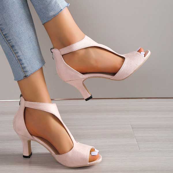 Women's comfortable heeled sandals with orthopedic support, ideal for long wear & elegant occasions.