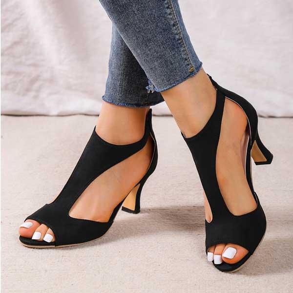 Formal heeled orthopedic sandals for women, providing elegant style & all-day comfort for work or parties.