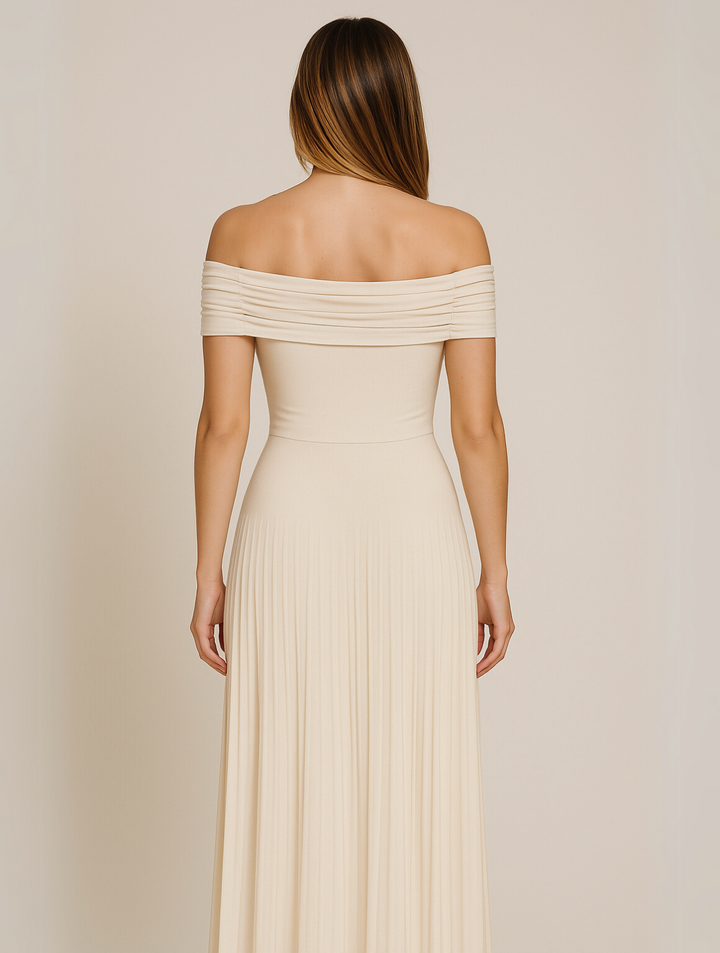 Luxurious pleated maxi dress for women, featuring a flattering design suitable for special occasion wear.