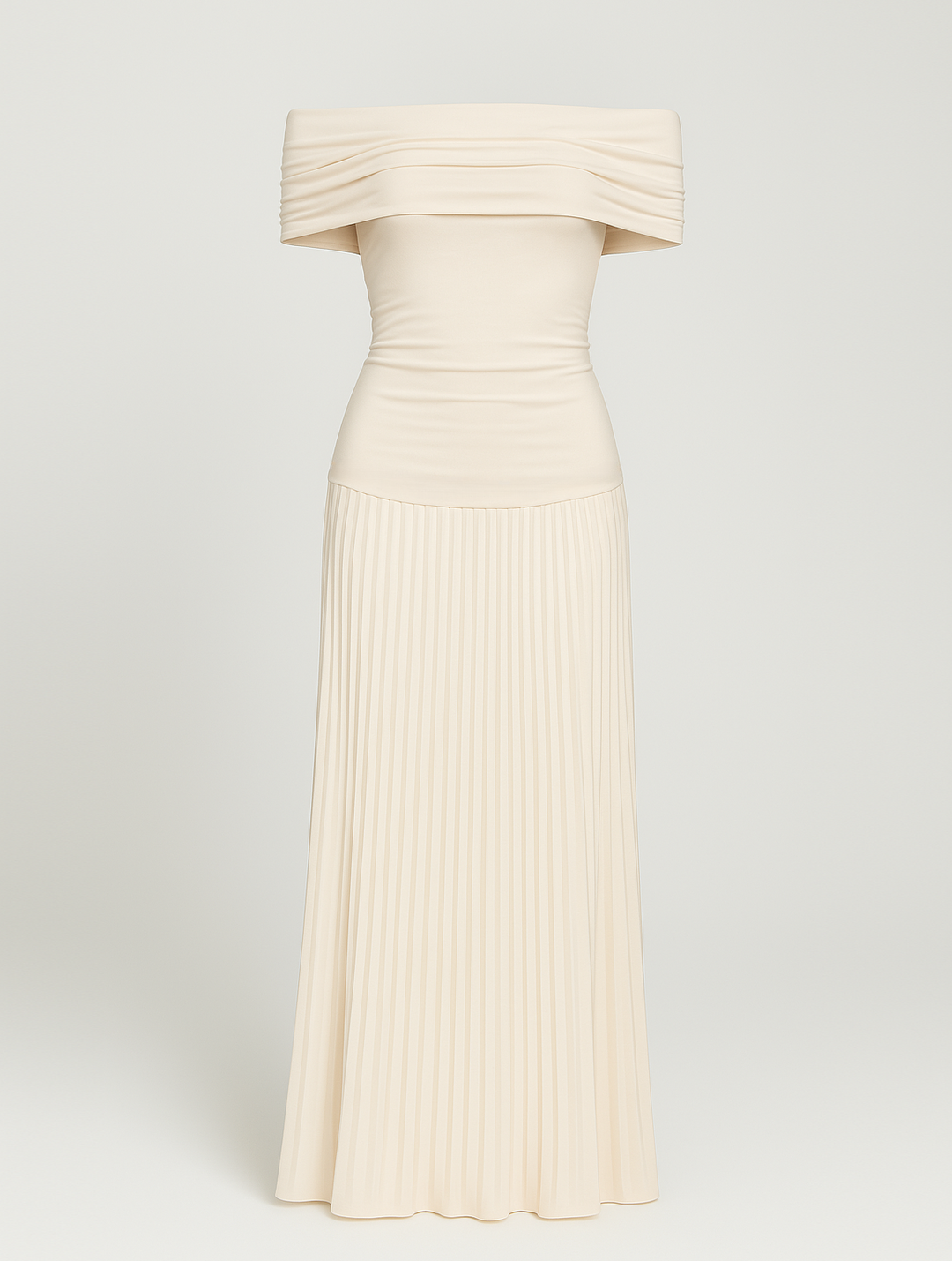 Wedding guest pleated maxi dress for women, showcasing a refined and elegant fashion statement.