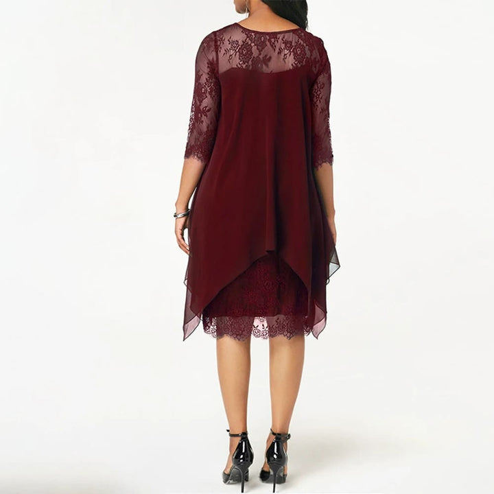 Versatile long-sleeve Plus Size Midi Dress for women, ideal for casual elegance and everyday comfort.