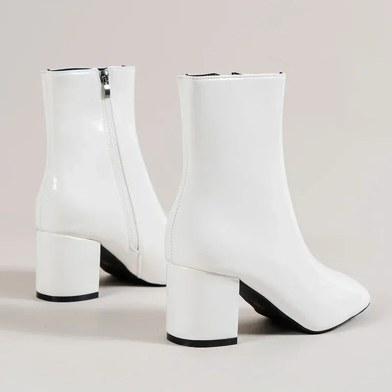 Versatile women's pointed toe ankle boots with block heel, suitable for elegant & casual chic looks.