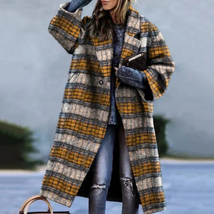 New4 women's elegant polyester jacket, a chic outerwear piece with long sleeves and button detail