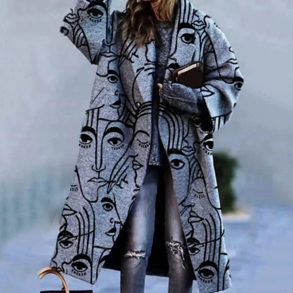 Versatile women's chic polyester jacket, ideal for everyday wear, with long sleeves and buttons