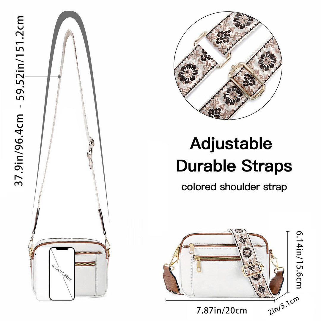 Side view of the elegant women's shoulder crossbody handbag highlighting its slim profile