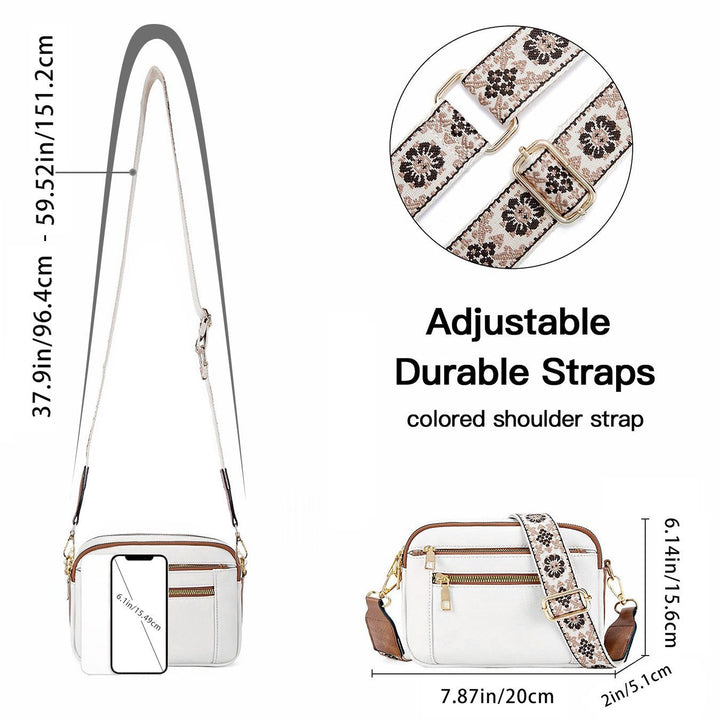Side view of the elegant women's shoulder crossbody handbag highlighting its slim profile