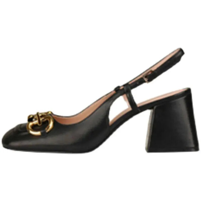 Elegant women's retro high heels with chic buckle strap. Perfect for formal wear & parties.