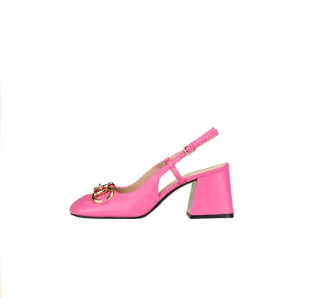 Timeless women's high heel shoes. Elegant retro design, chic buckle strap. Versatile footwear.