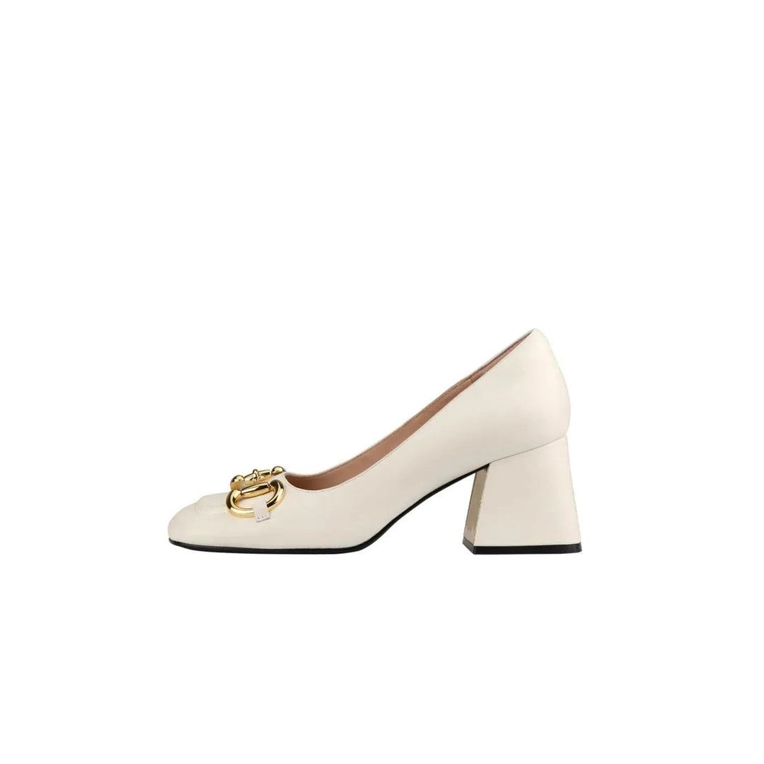 Stylish women's high heels. Vintage design, buckle strap, perfect elegant footwear for parties.