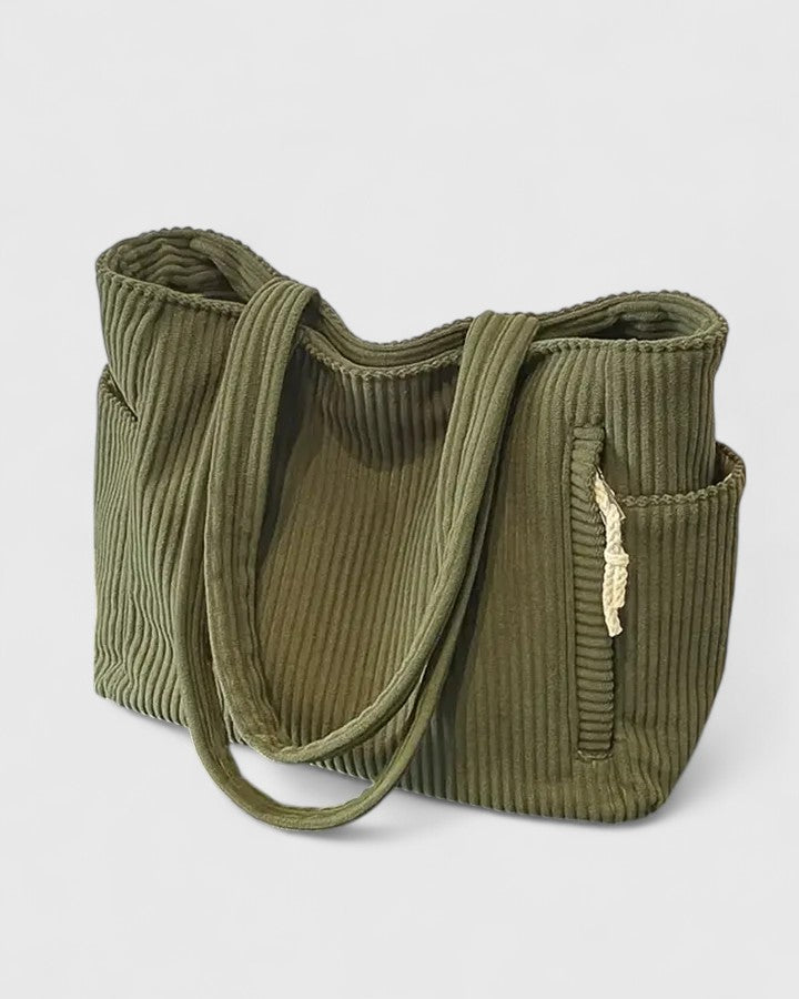 Ribbed structured shoulder bag for women, a stylish and versatile accessory.
