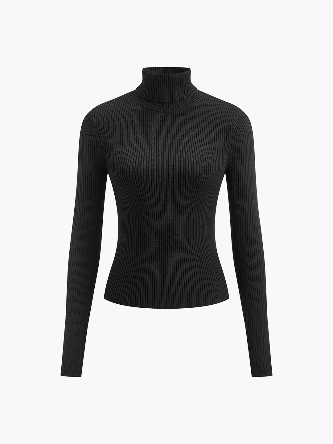 Women's versatile ribbed knit turtleneck sweater, a must-have for spring fashion wardrobes.