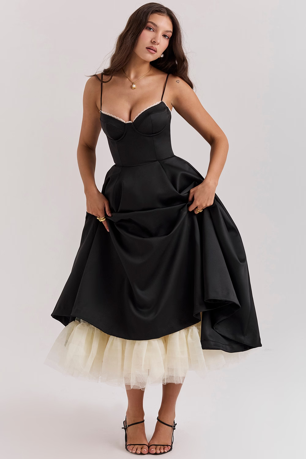 Timeless Royale Midi Dress for women, elegant formal wear with a flattering fit for wedding guests.