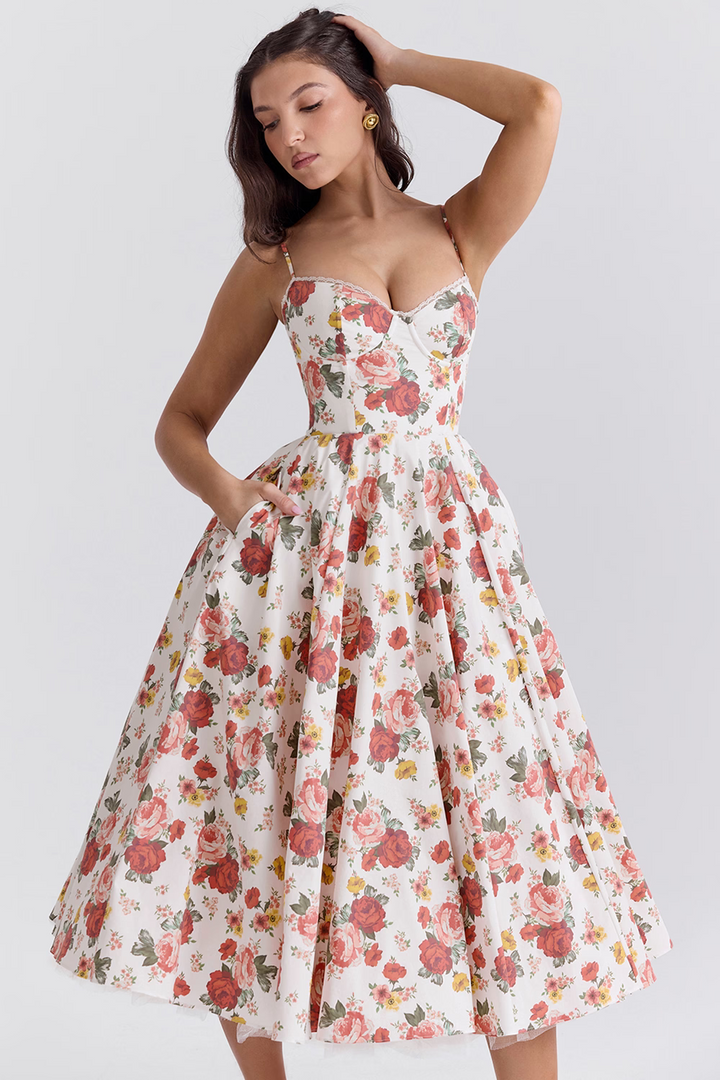 Chic Women's Wedding Guest Dress, an elegant midi gown with a flattering fit & timeless charm.