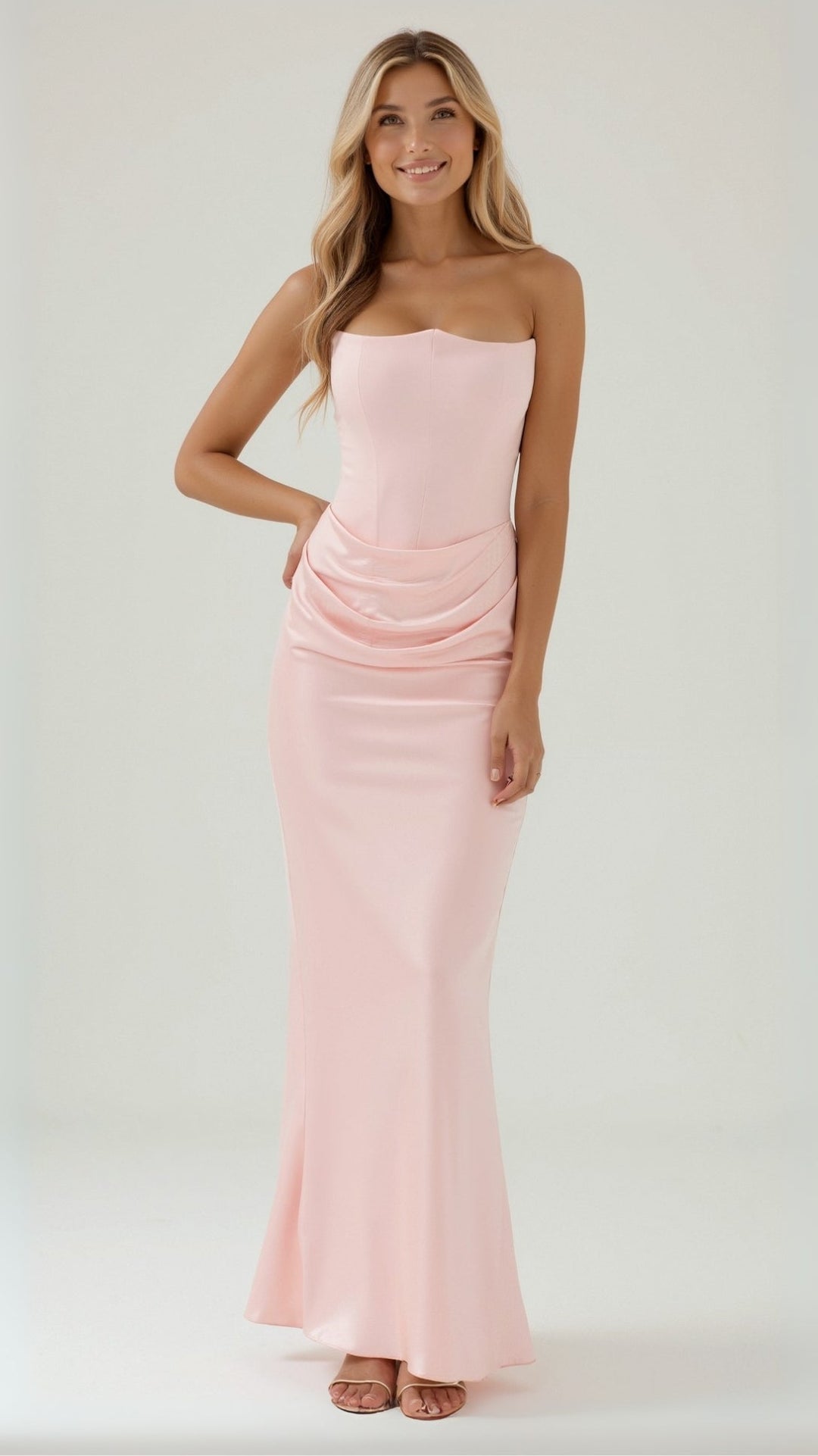 Women's column maxi dress in a vibrant color, perfect for making a statement at evening parties.