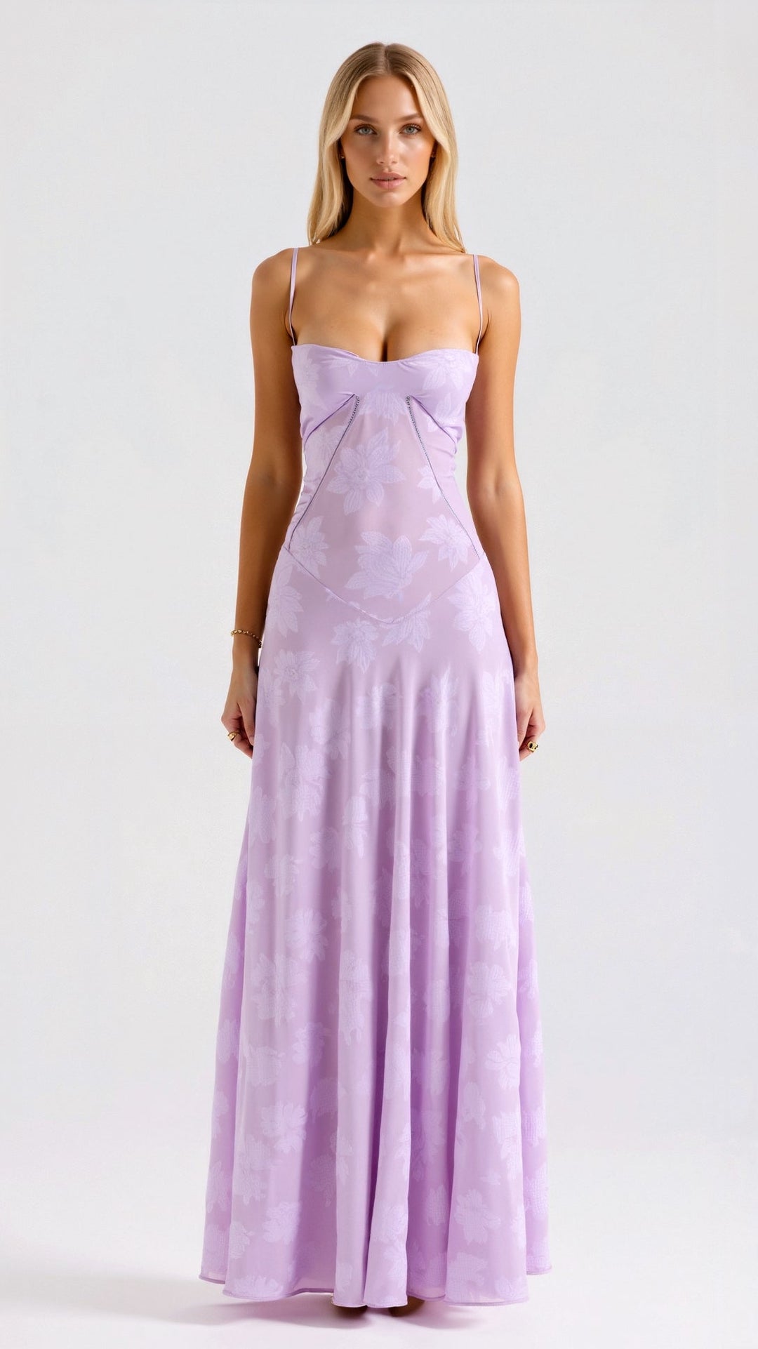Sleek and elegant women's slip maxi dress for weddings, versatile for various formal events.