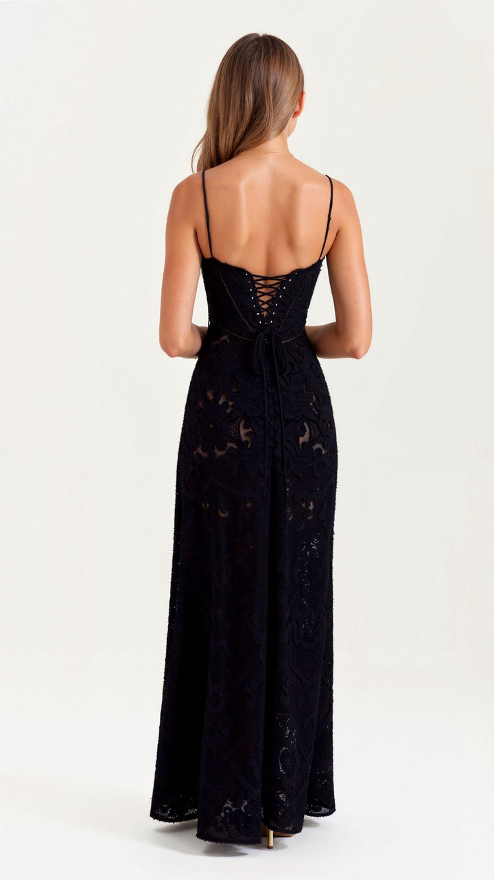 Comfortable yet formal women's slip maxi dress, a top choice for elegant wedding guest attire.