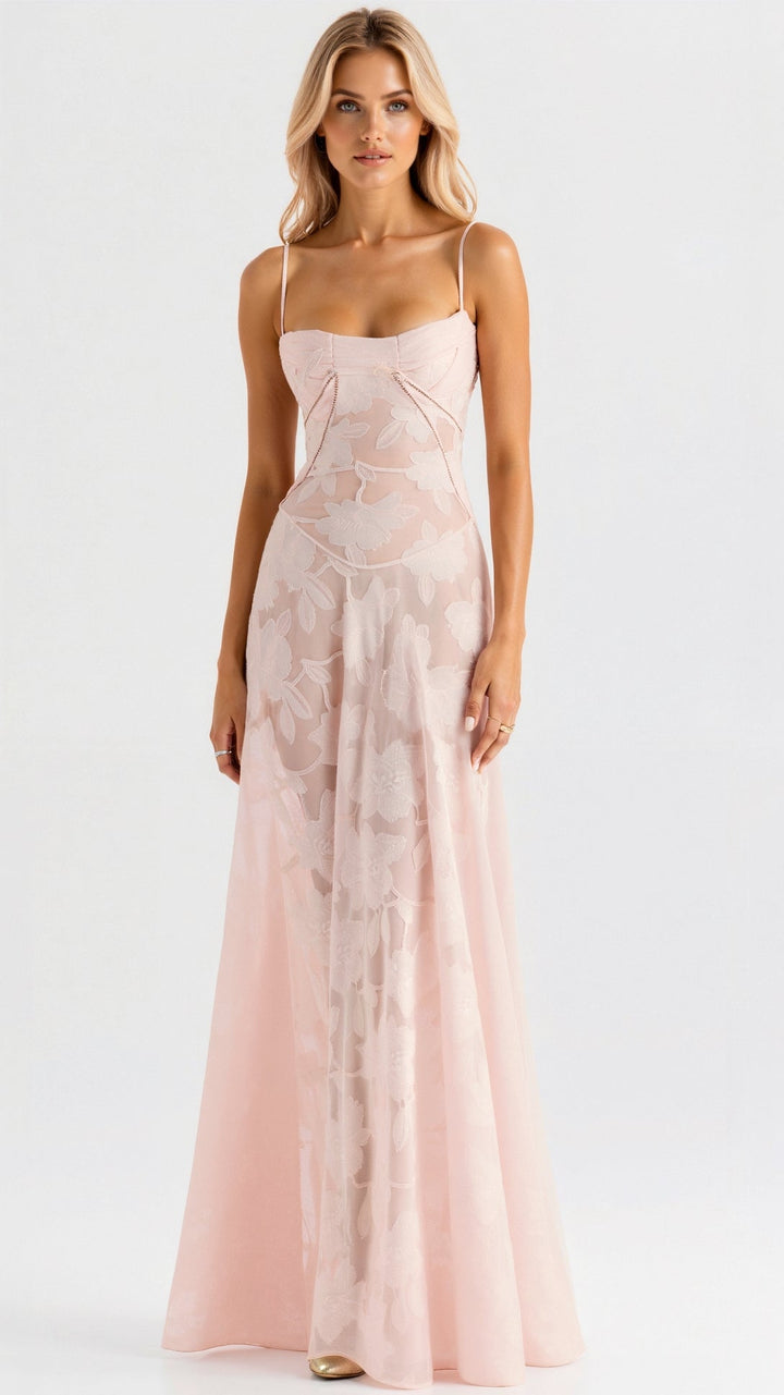 Graceful women's evening slip dress, a sophisticated choice for formal occasions and wedding guests.