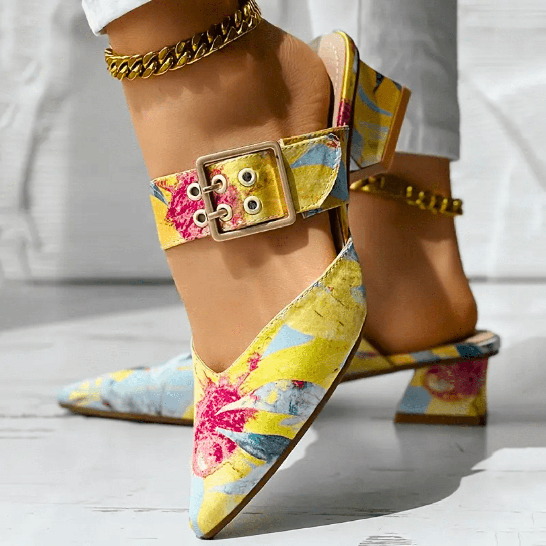 Fashionable women's occasion heels with a vibrant design. Elegant and comfortable party shoes.