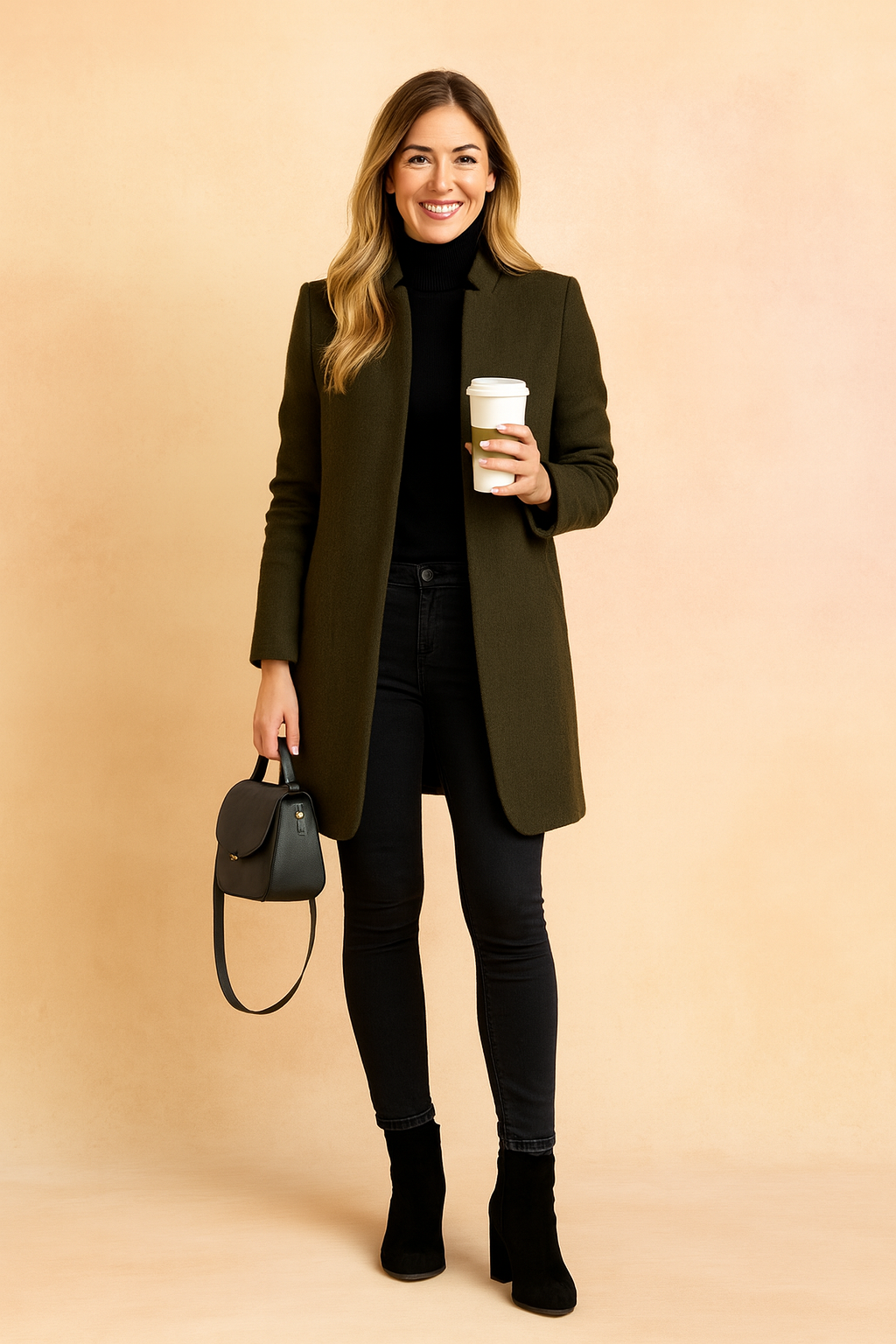 Women's straight-cut coat, elegant and versatile, suitable for professional office wear or stylish casual outfits.
