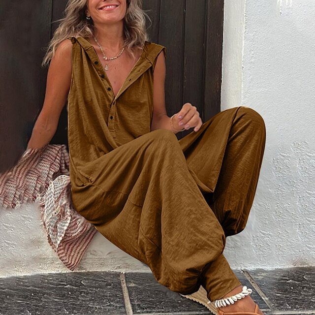 Women's all-in-one stretch jumpsuit, elegant and flattering for any casual or dressy event.