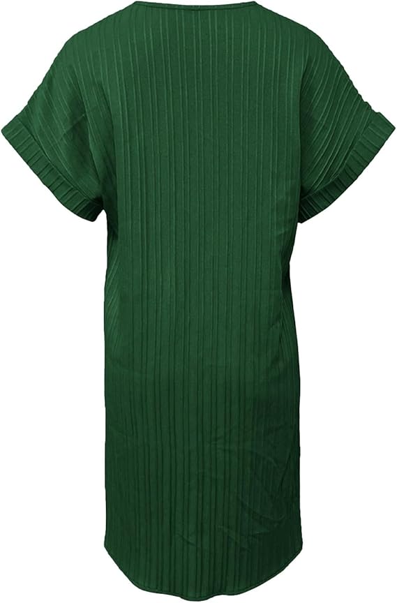 Elegant women's summer dress with a flattering V-neckline and decorative front buttons for a stylish look.