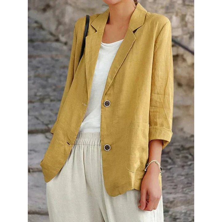 Versatile women's lightweight blazer, ideal for smart casual, office, or business wear. A professional summer jacket.