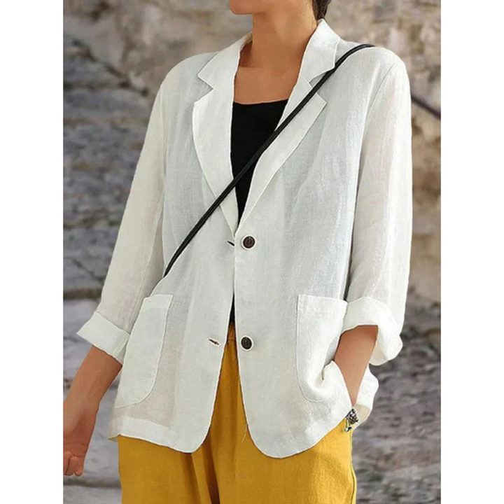 Stylish women's tailored blazer for elegant smart casual outfits and professional office attire.