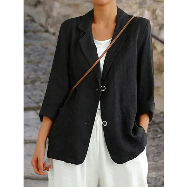 Lightweight women's tailored blazer, comfortable for spring & summer. A versatile smart casual or business jacket.