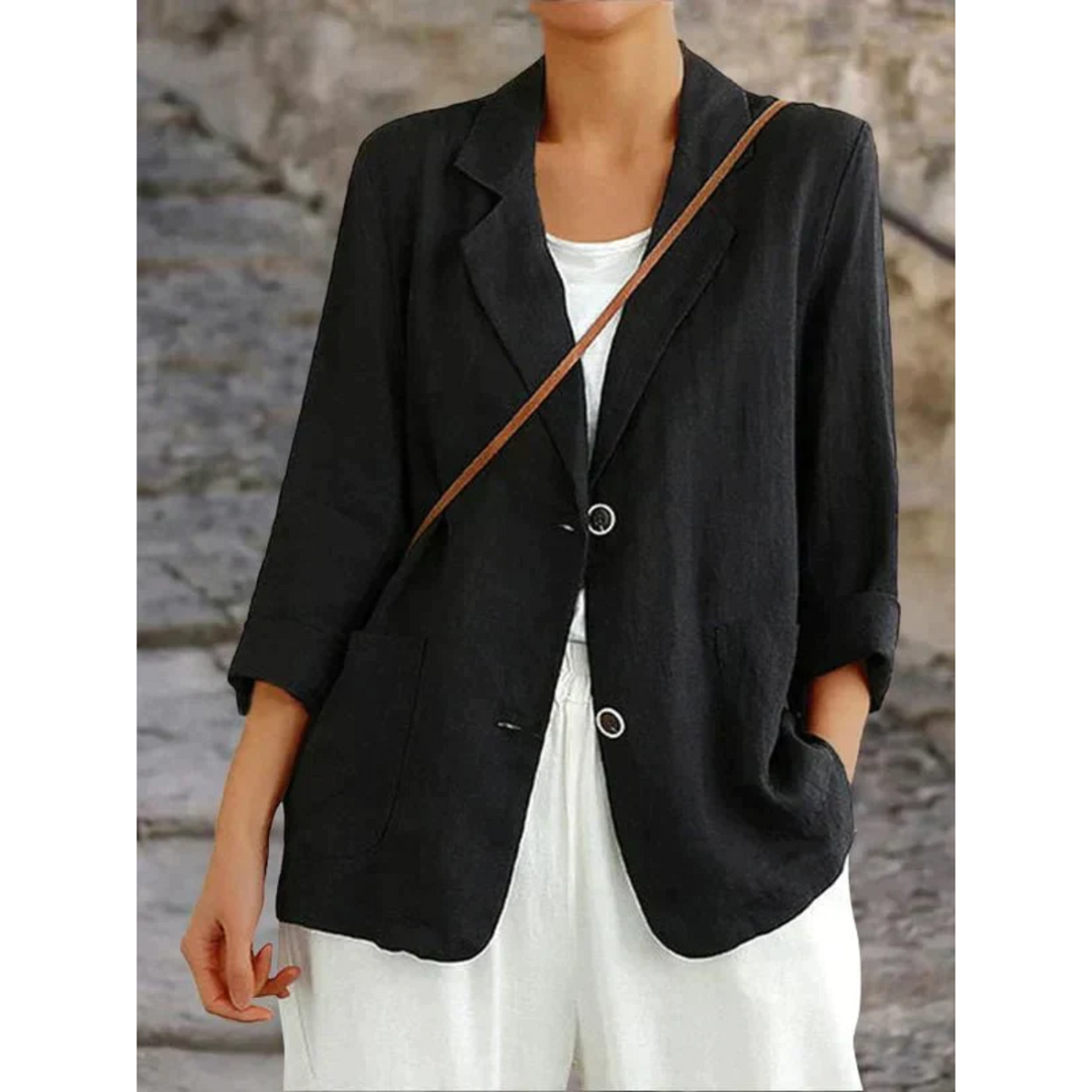 Professional women's elegant blazer, a tailored smart casual jacket for sophisticated business wear and outerwear.