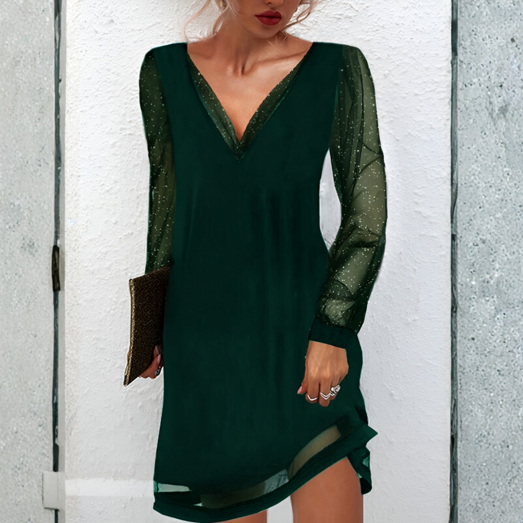 Sophisticated women's elegant midi dress. Timeless fashion for versatile chic style and comfort.