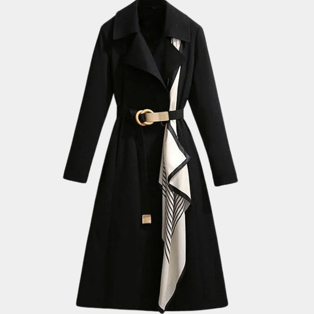 Sophisticated women's trench coat, an elegant jacket with a versatile tie belt, perfect for classic spring/fall fashion.