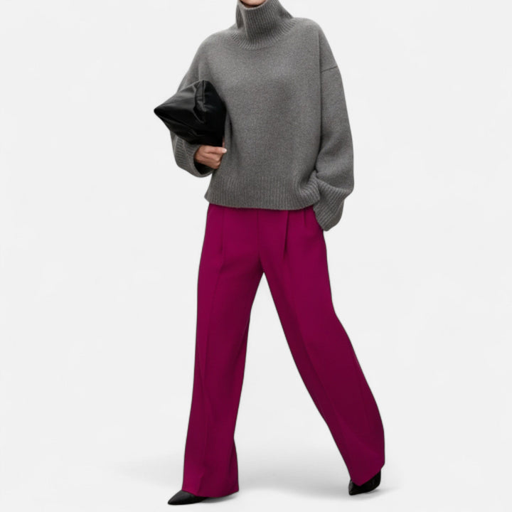 Timeless women's turtleneck sweater. Elegant, cozy long sleeve top for versatile winter fashion.
