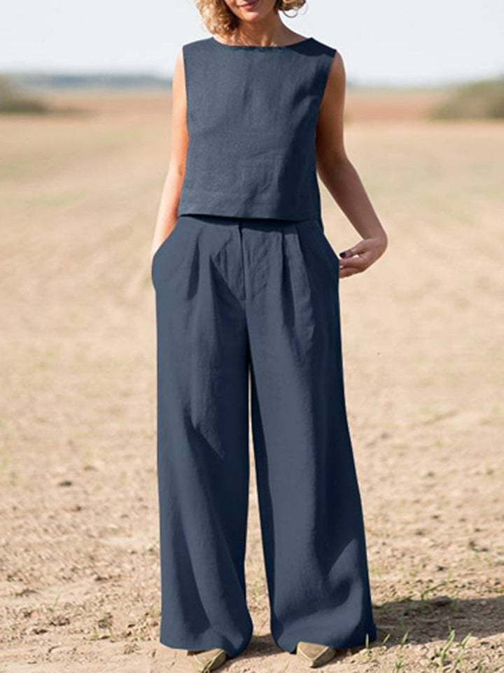 Stylish women's co-ord two-piece set, perfect for elegant wear & comfortable casual chic style.