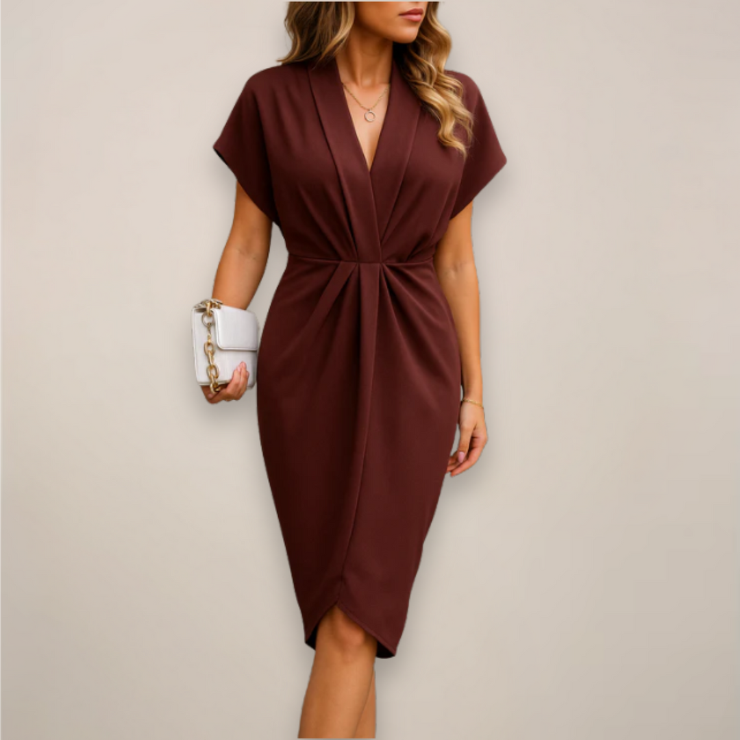 Chic V-neck wrap summer dress, suitable for various events
